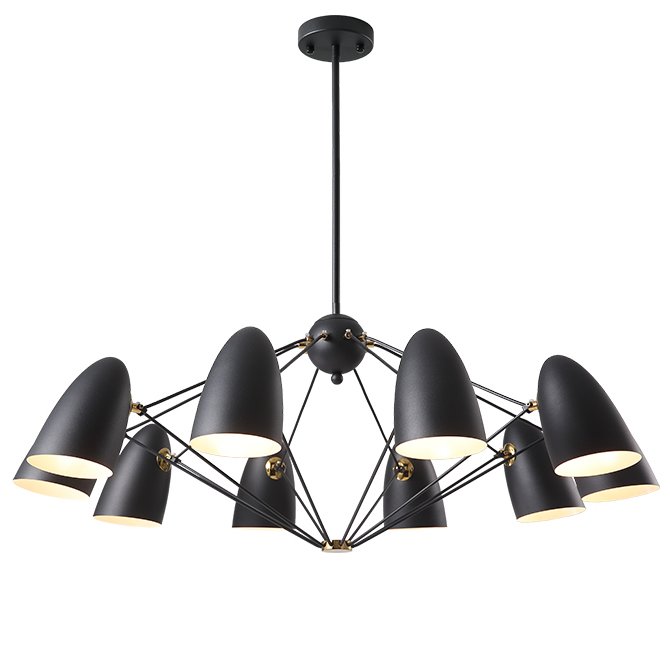 Люстра JLYLITE 10-Light Sputnik Chandelier Black Черный в Саратове | Loft Concept 