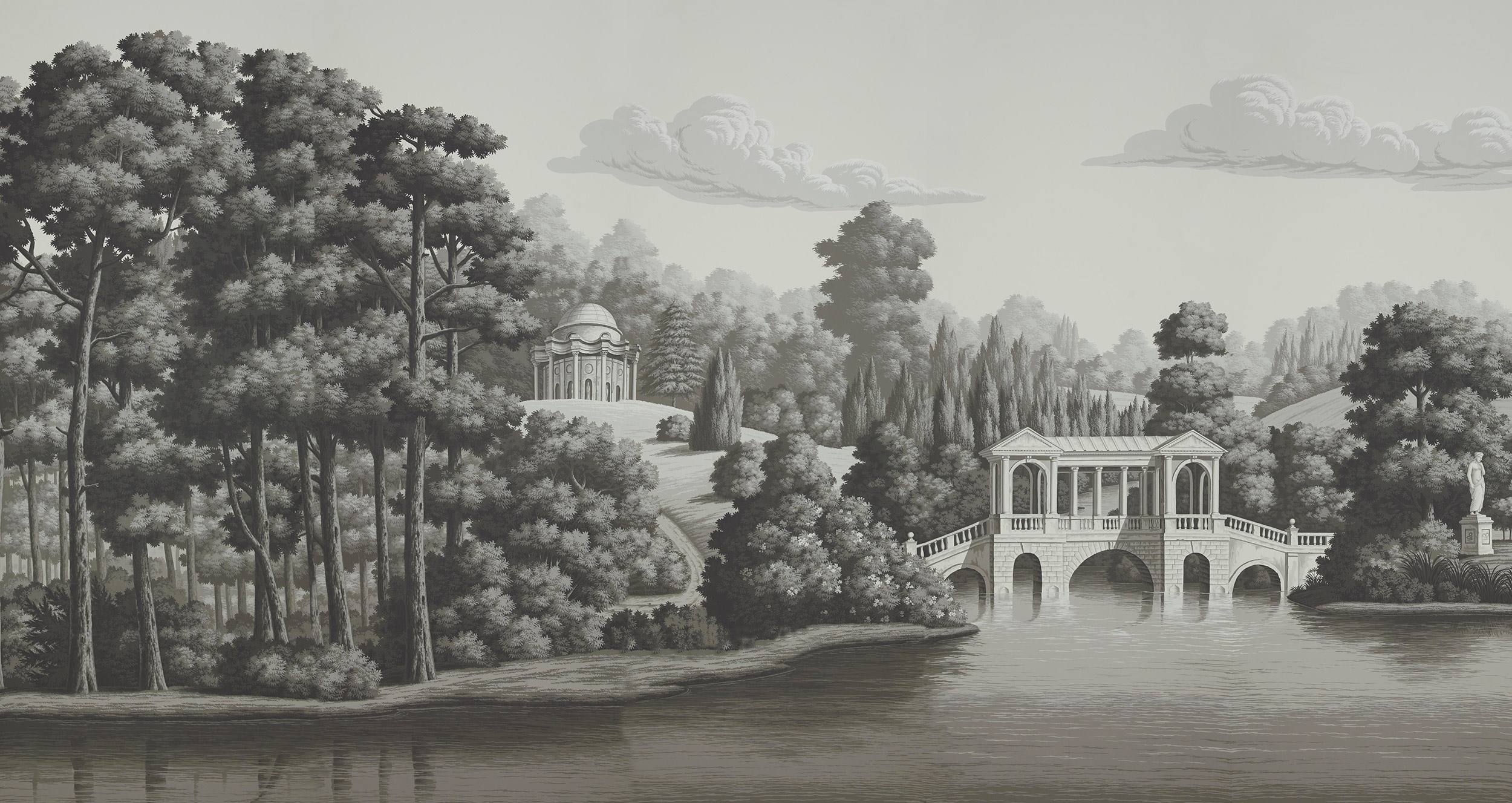 Обои ручная роспись English Landscape Eau Forte on scenic paper Обои ручная роспись English Landscape Eau Forte on scenic paper - постер Loft-Concept в Саратове