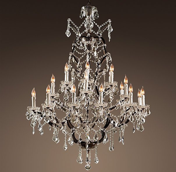 Люстра 19TH C. ROCOCO IRON & CLEAR CRYSTAL 25 Прозрачное Стекло Бурая ржавчина Люстра 19TH C. ROCOCO IRON & CLEAR CRYSTAL 25 Прозрачное Стекло Бурая ржавчина в Саратове | Loft Concept