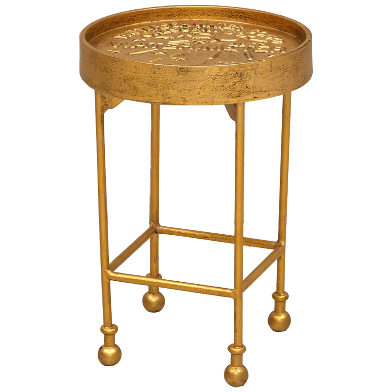 Приставной круглый столик Alain Gold Side Table Золотой в Саратове | Loft Concept 