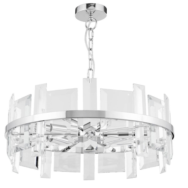 Люстра Harlow Crystal Round Chandelier chrome 5 Хром в Саратове | Loft Concept 