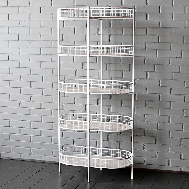 Стеллаж Roan Industrial Metal Rust Rack Белый Древесина в Саратове | Loft Concept 