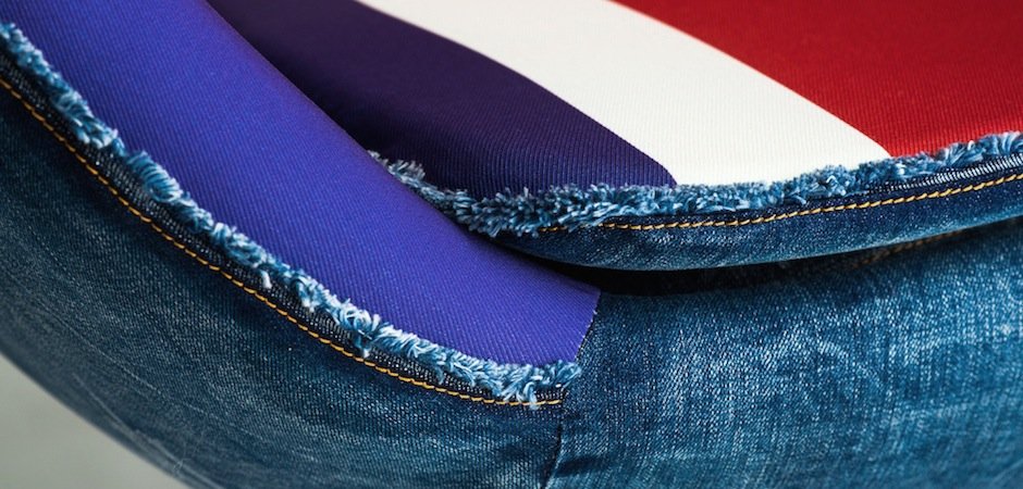 Кресло яйцо Egg Union Jack Denim Кресло яйцо Egg Union Jack Denim - Loft-Concept в Саратове