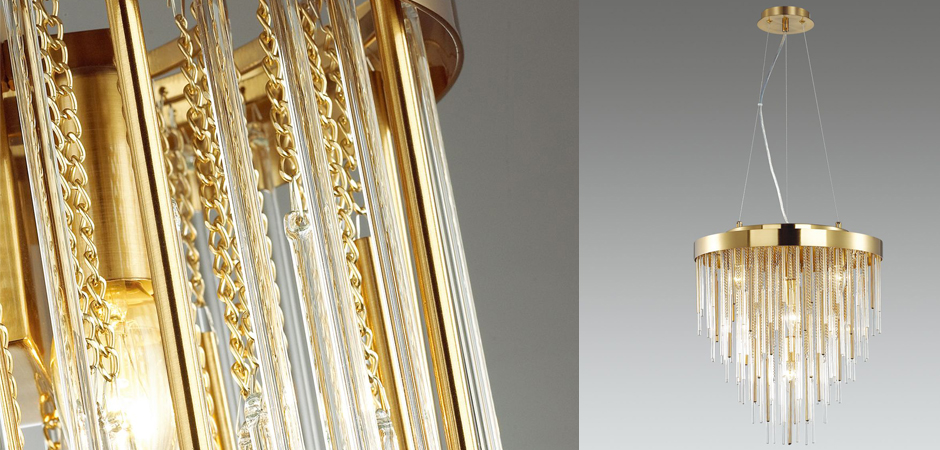 Люстра Luxury Gold & Glass Stripes Люстра Luxury Gold & Glass Stripes - Loft-Concept в Саратове