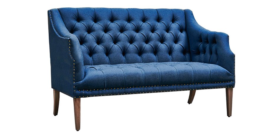Диван Morton Capitone Sofa Диван синий лен Диван Morton Capitone Sofa Диван синий лен - Loft-Concept в Саратове
