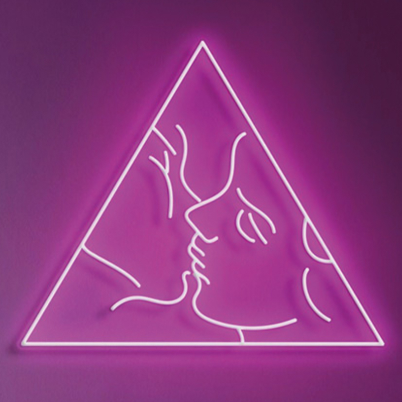 Неоновая настенная лампа Kiss Neon Wall Lamp Розовый Розовый в Саратове | Loft Concept 