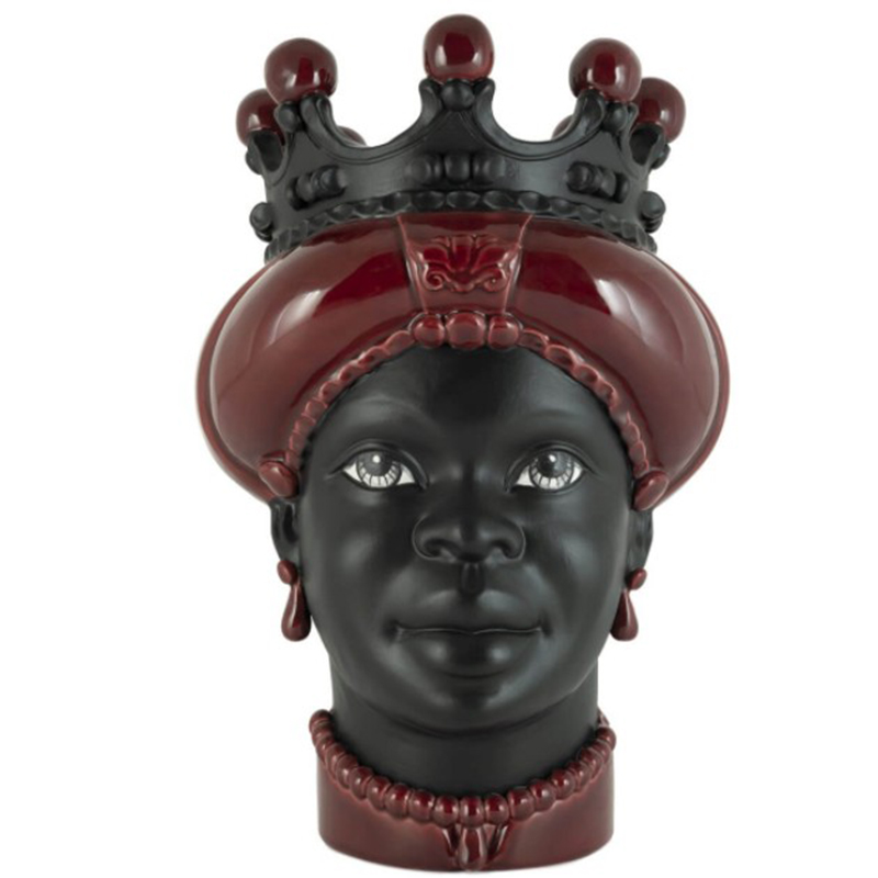 Ваза VASE MORO LADY CROWN DARK burgundy Бургундский красный Черный в Саратове | Loft Concept 