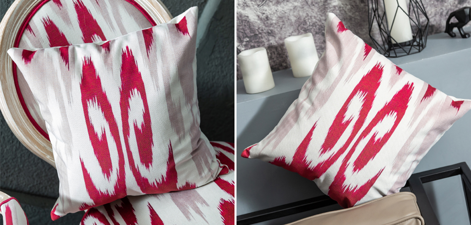 Декоративная подушка Ikat Pattern Красная Декоративная подушка Ikat Pattern Красная - Loft-Concept в Саратове
