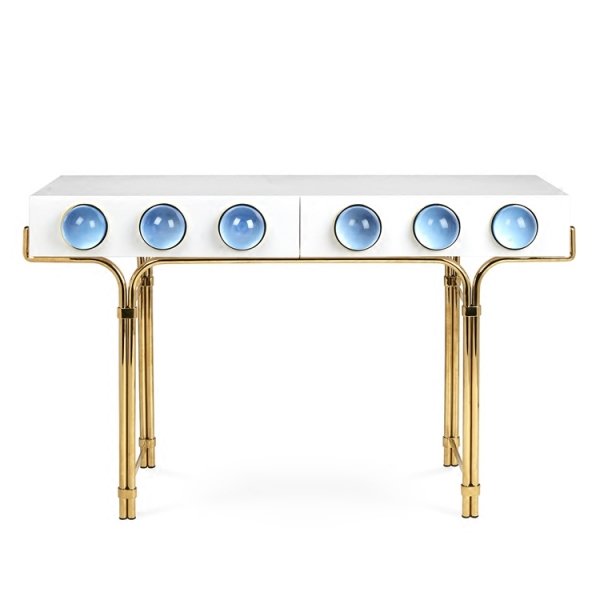 Консоль Globo Console Синий цвет Белый Консоль Globo Console Синий цвет Белый в Саратове | Loft Concept