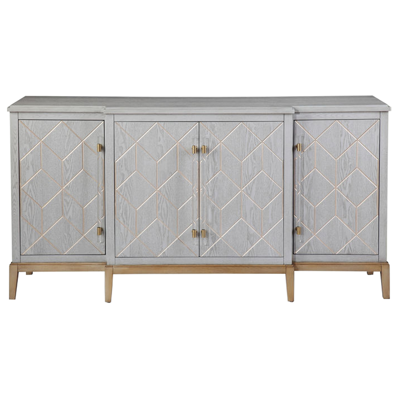 Комод Margaux Chest of Drawers Серый Латунь Прозрачный в Саратове | Loft Concept 