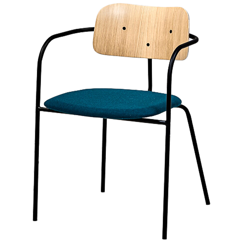 Стул Pilar Loft Stool blue Черный Морская синь Древесина в Саратове | Loft Concept 