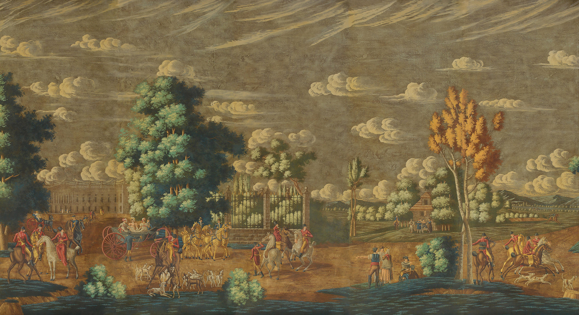 Обои ручная роспись La Chasse de Compiègne Jacquemart on antique Обои ручная роспись La Chasse de Compiègne Jacquemart on antique - постер Loft-Concept в Саратове