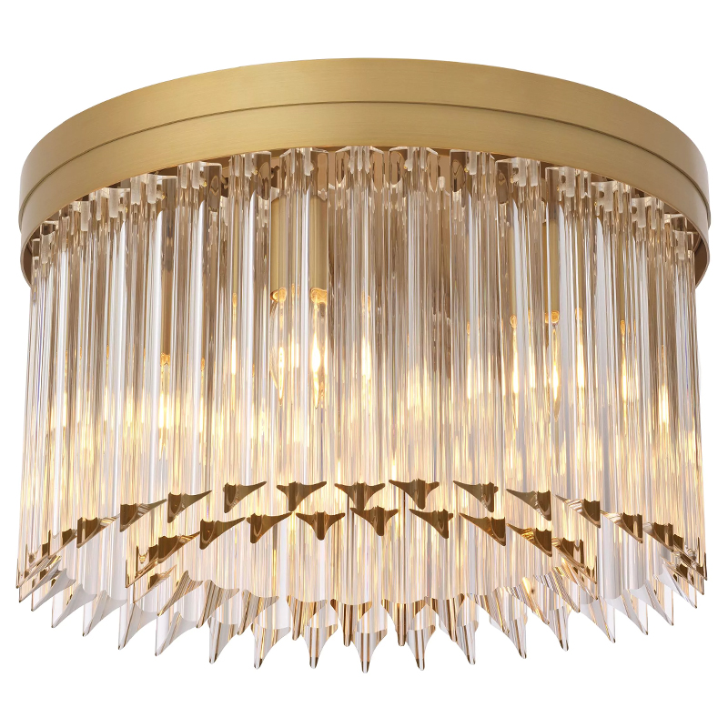 Потолочный светильник Eichholtz Ceiling Lamp Evina Латунь Прозрачное Стекло Потолочный светильник Eichholtz Ceiling Lamp Evina Латунь Прозрачное Стекло в Саратове | Loft Concept