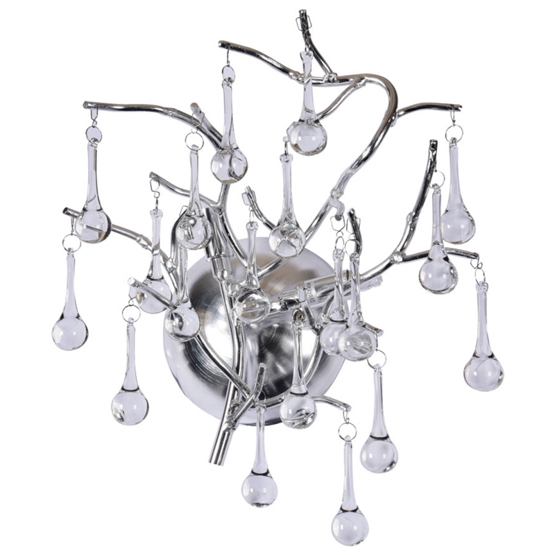 Бра Droplet Silver Wall Lamp Серебряный Прозрачное Стекло в Саратове | Loft Concept 