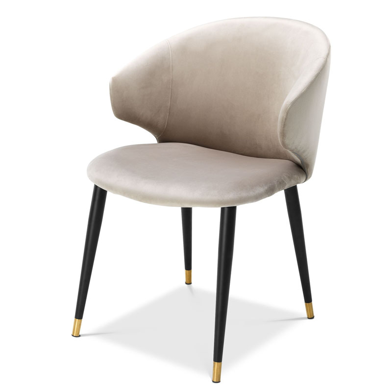 Стул Eichholtz DINING CHAIR VOLANTE beige Бежевый Черный Золотой в Саратове | Loft Concept 