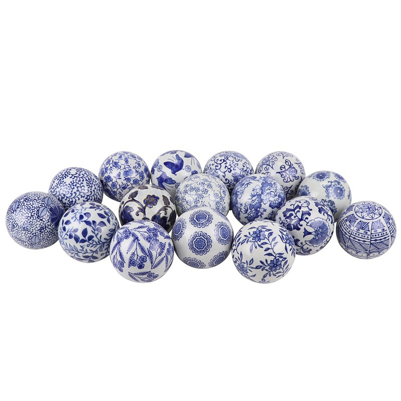 Статуэтка Oriental Blue & White Pattern Ball Белый Синий в Саратове | Loft Concept 