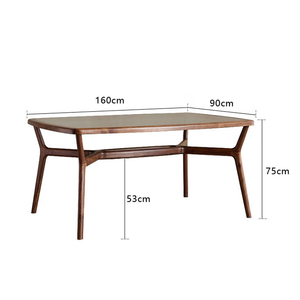 Стол обеденный с каркасом из дерева и стеклянной столешницей Walnut Dining Table Стол обеденный с каркасом из дерева и стеклянной столешницей Walnut Dining Table в Саратове