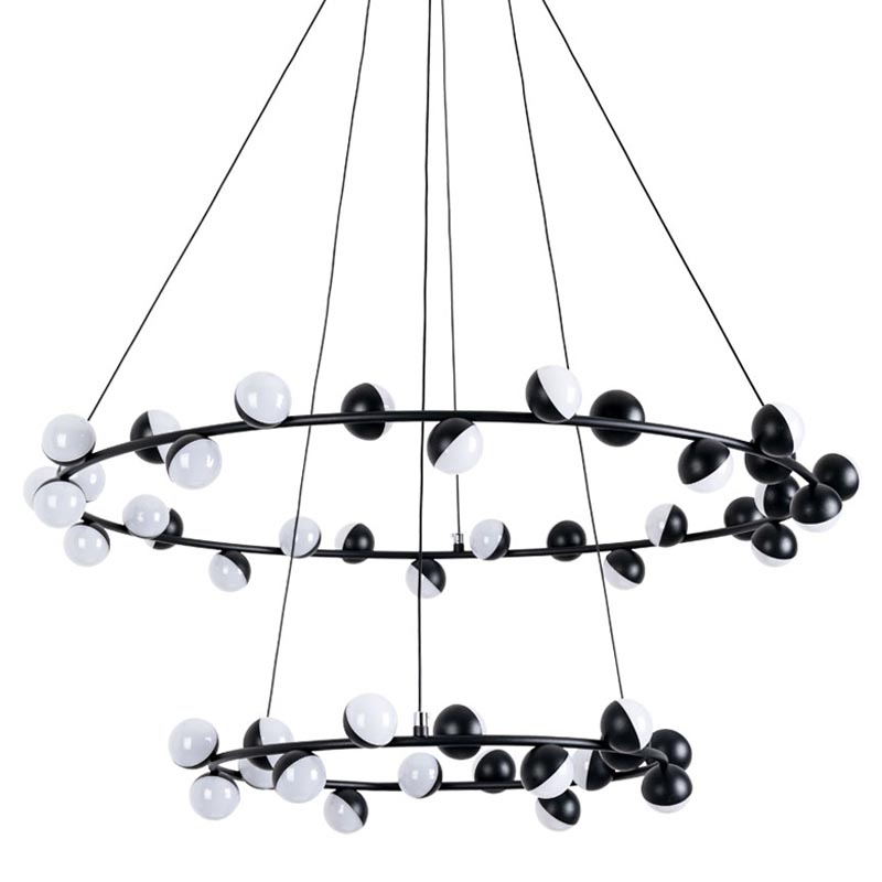 Люстра Vilelme Chandelier black double Черный Люстра Vilelme Chandelier black double Черный в Саратове | Loft Concept