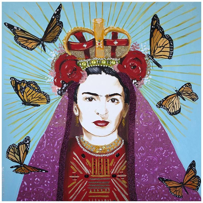 Картина Frida with roses on her head and butterflies Мульти Картина Frida with roses on her head and butterflies Мульти в Саратове | Loft Concept