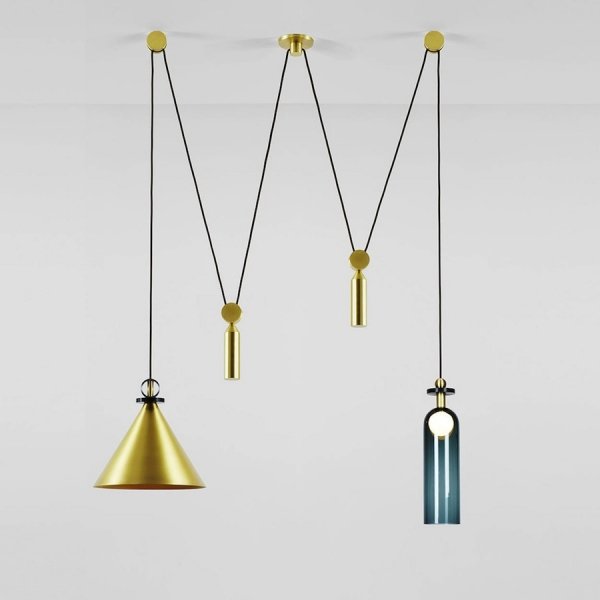 Подвесной светильник Shape up Double Pendant Brass Латунь Подвесной светильник Shape up Double Pendant Brass Латунь в Саратове | Loft Concept