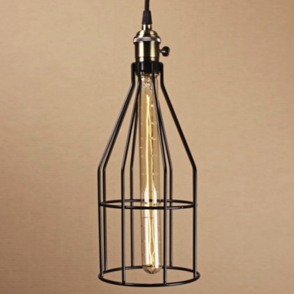 Подвесной светильник Wire Cage Pendant Twix Black Черный в Саратове | Loft Concept 