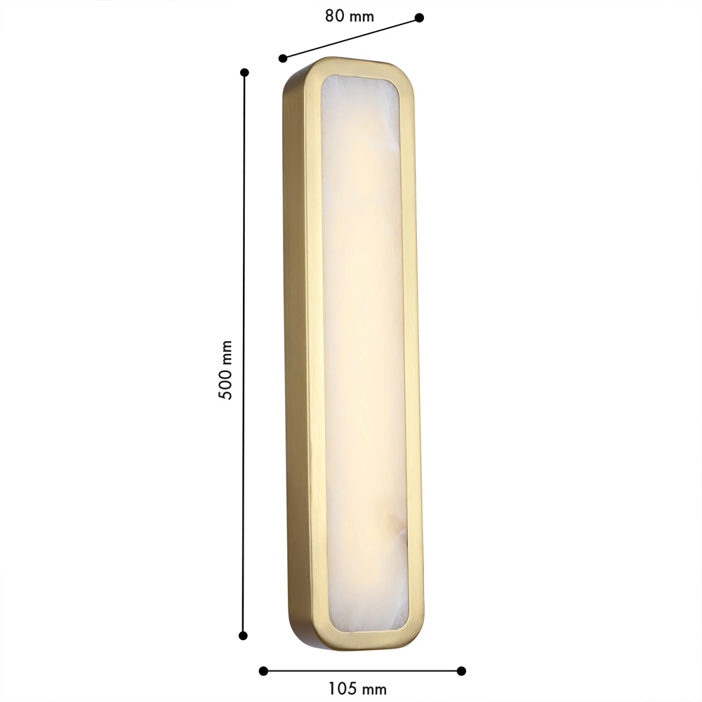 Бра в металлическом корпусе с рассеивателем из бежевого алебастра Cryptocrystalline Stone в Саратове
