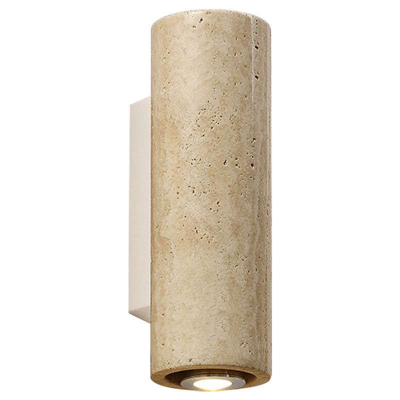 Бра Travertine Cylinder Spot Wall Lamp Бежевый Песочный Белый в Саратове | Loft Concept 