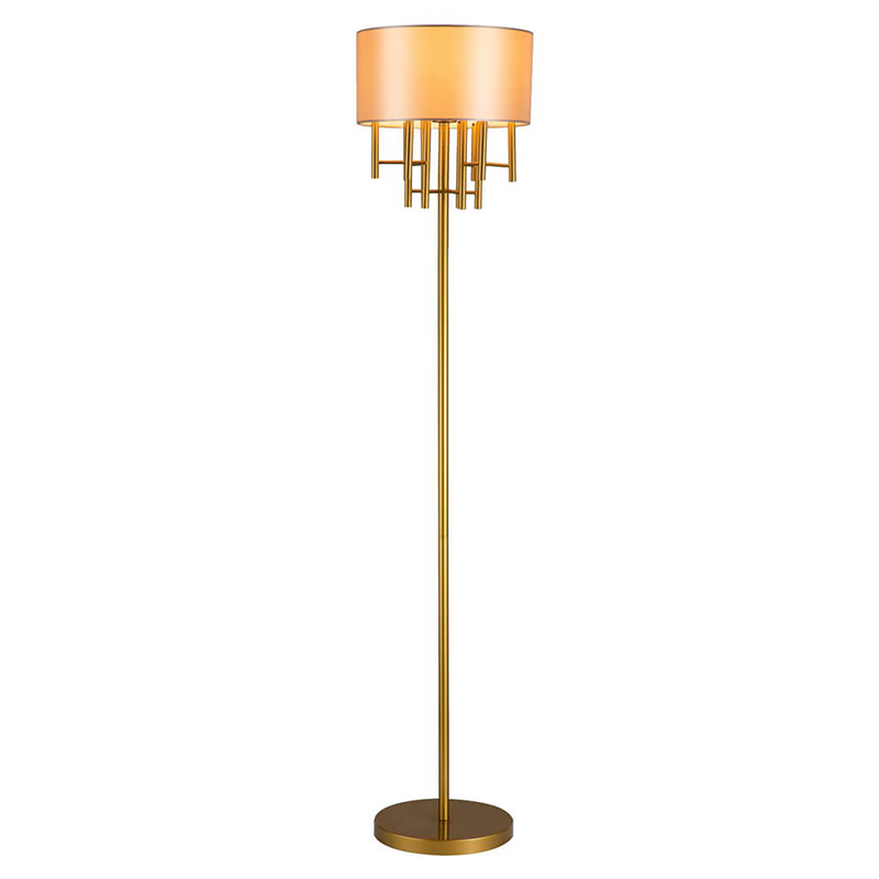 Торшер Oswell Lampshade Floor Lamp Латунь Бежевый в Саратове | Loft Concept 