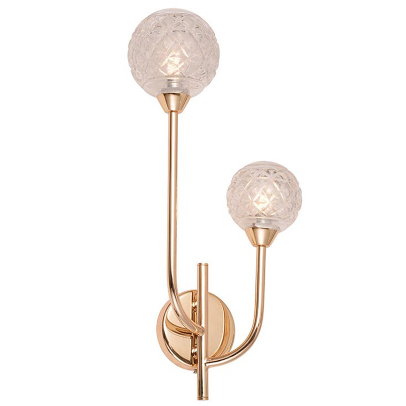 Бра Aella Glass Balls Sconce Прозрачный Золотой в Саратове | Loft Concept 