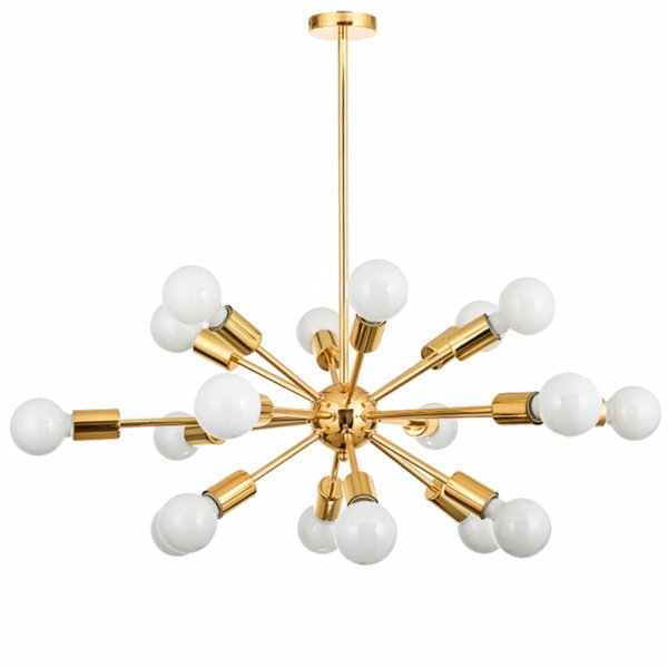 Люстра Sputnik Gold Chandelier 18 Глянцевое золото в Саратове | Loft Concept 