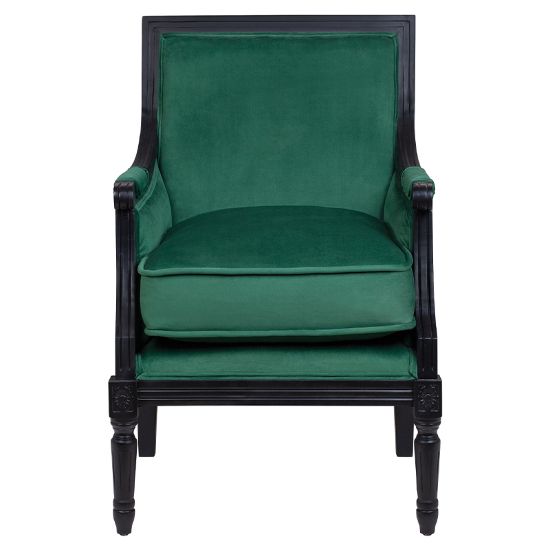 Кресло Harry Armchair black and green velour Зеленый Черный в Саратове | Loft Concept 