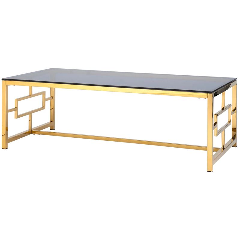 Столик кофейный Milan Tables Gold Золотой Стекло Смок в Саратове | Loft Concept 