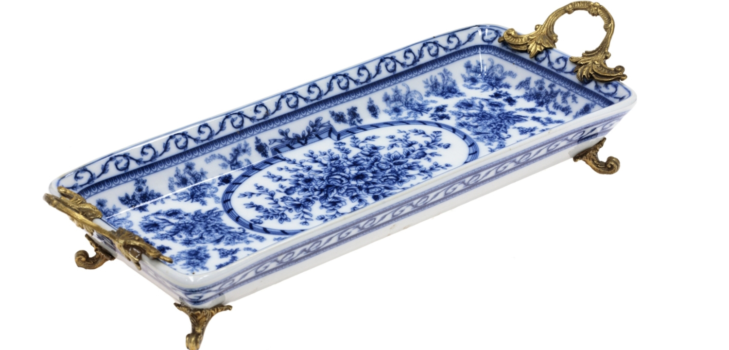 Поднос Orianne Blue and Bronze - фото