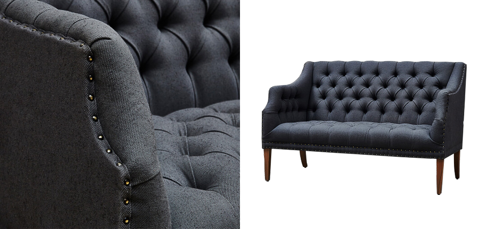 Диван Morton Capitone Sofa темно-серый лен Диван Morton Capitone Sofa темно-серый лен - Loft-Concept в Саратове