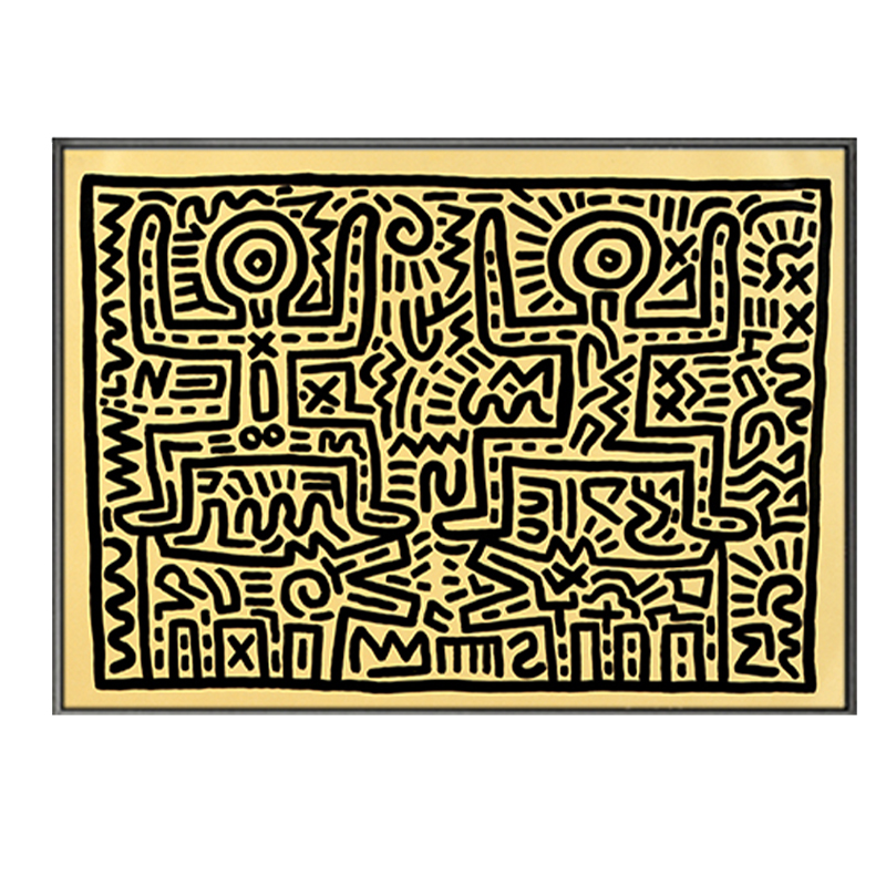 Постер Keith Haring 8 Черный Бежевый в Саратове | Loft Concept 