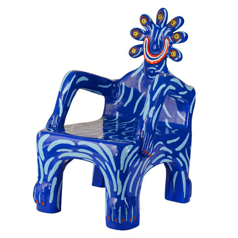 Кресло COBALT CREATURE ARMCHAIR Синий Мульти в Саратове | Loft Concept 