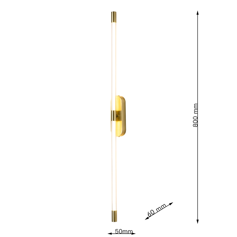 Бра Trumpet tube Double Золотое 80 см в Саратове