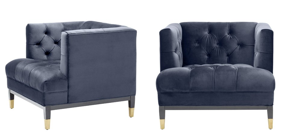 Кресло Eichholtz Chair Castelle Blue Кресло Eichholtz Chair Castelle Blue - Loft-Concept в Саратове