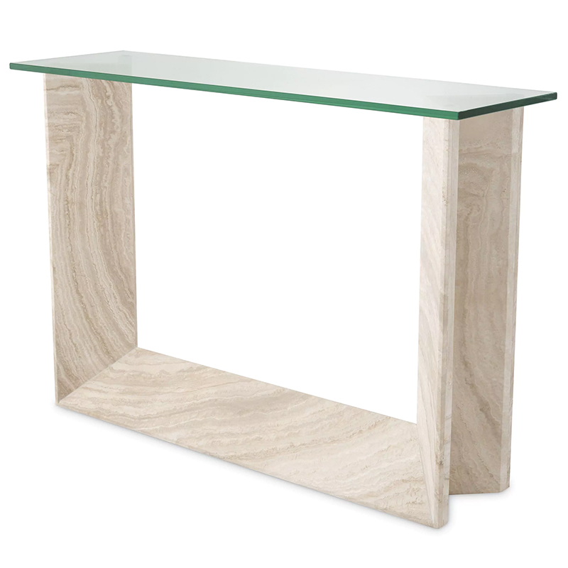 Консоль Eichholtz Console Table Fortuna Песочный Прозрачное Стекло в Саратове | Loft Concept 