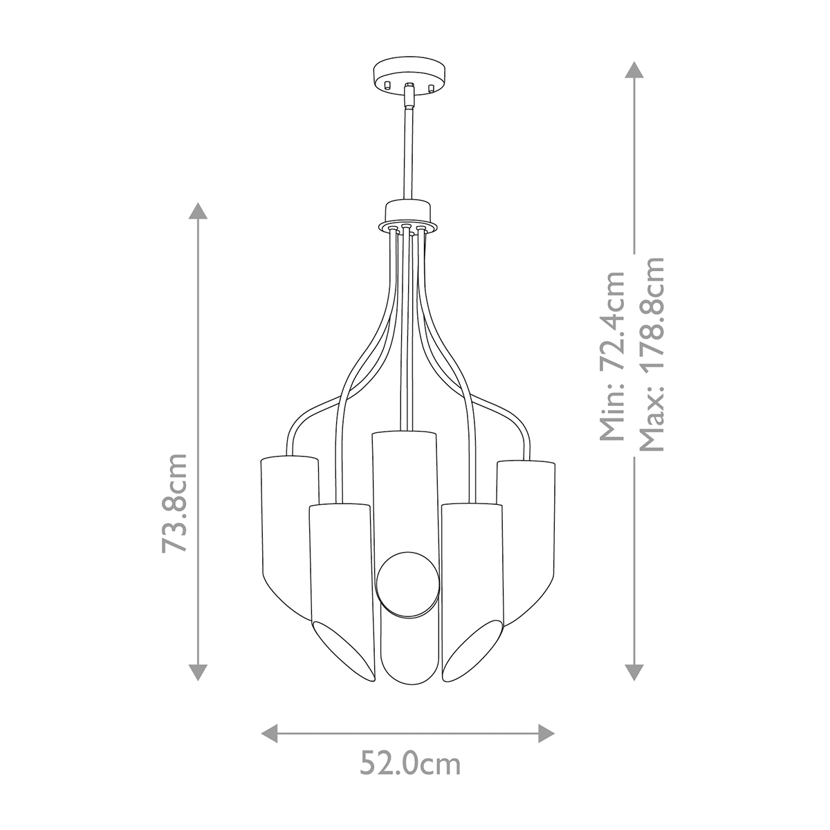 Люстра белого цвета с 6-ю цилиндрическими плафонами Elstead Lighting в Саратове