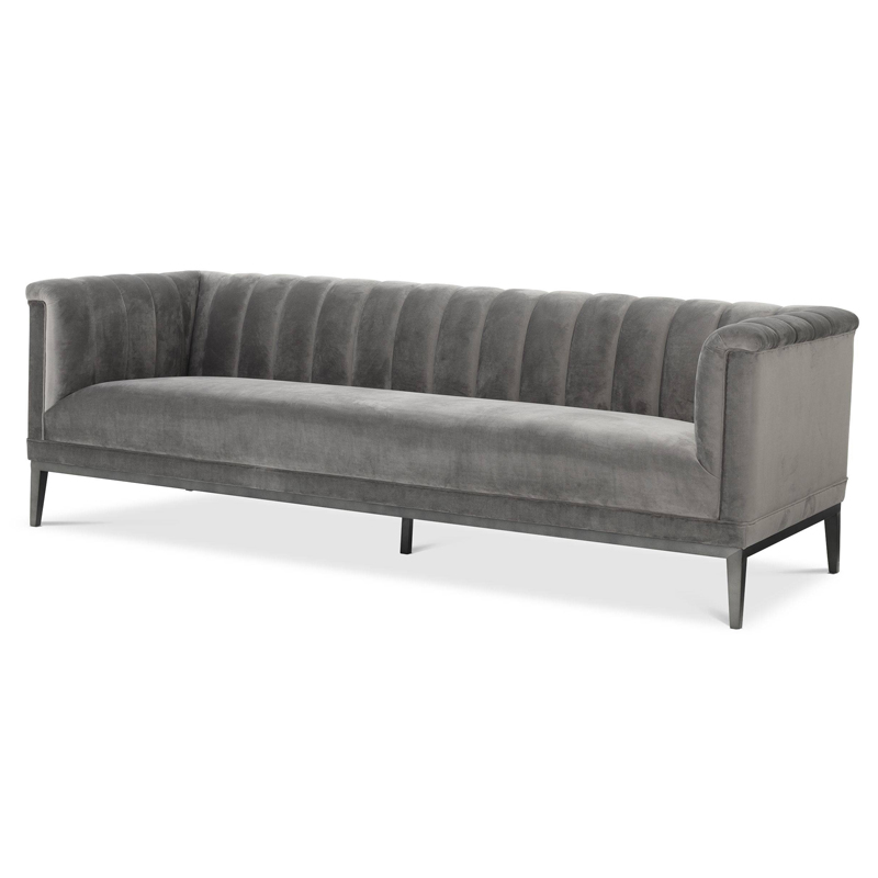 Диван Eichholtz Sofa Raffles grey Серый Темная бронза в Саратове | Loft Concept 