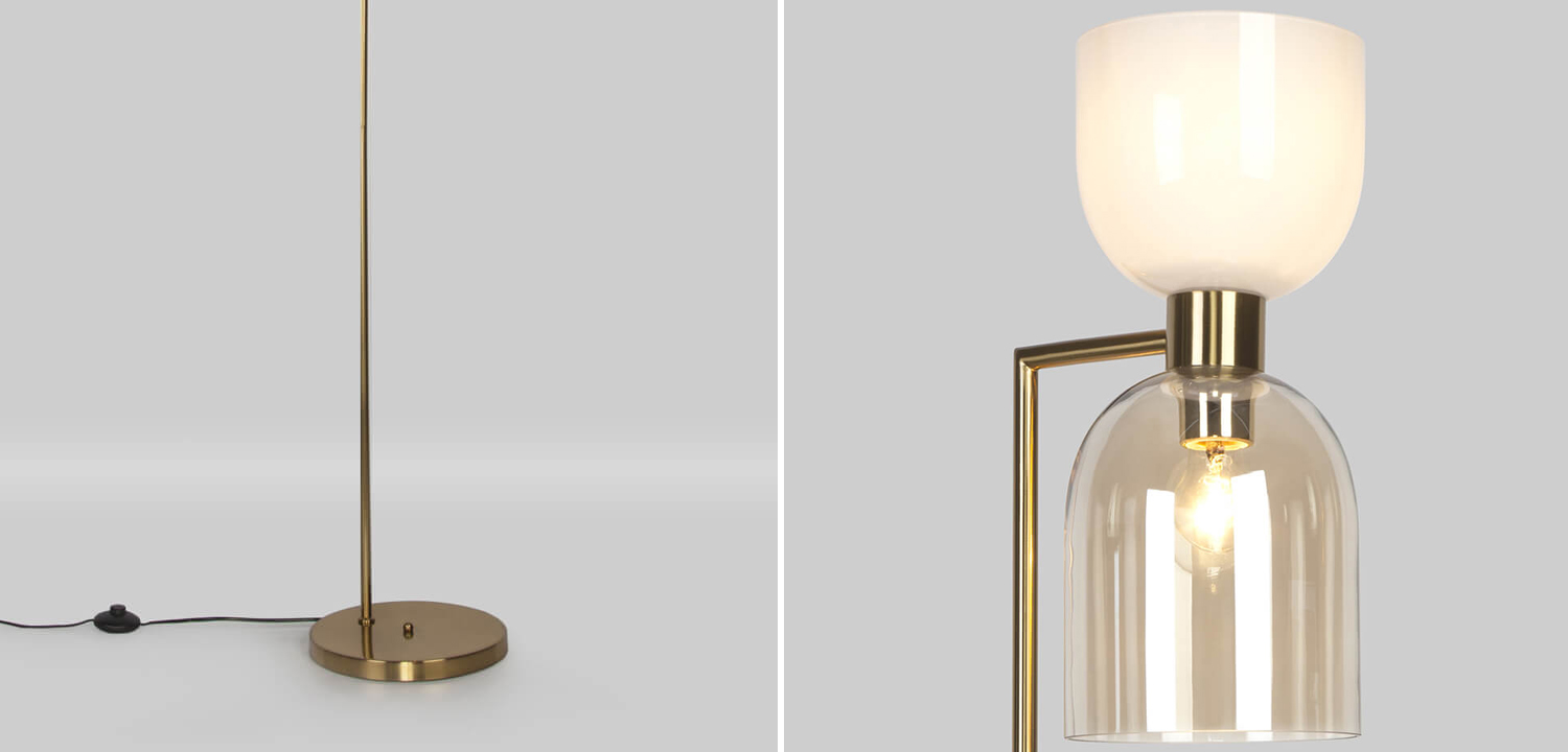 Торшер Light maker studio white and smok brass - фото