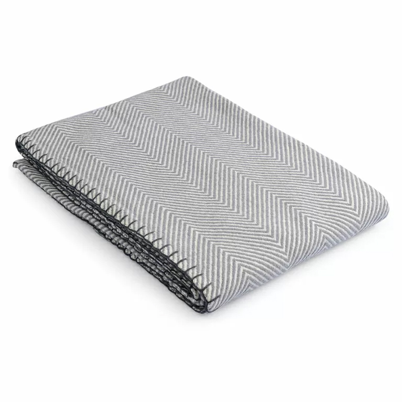 Плед из шерсти мериноса серого цвета 130×180 см Gray Waves Серый Плед из шерсти мериноса серого цвета 130×180 см Gray Waves Серый в Саратове | Loft Concept