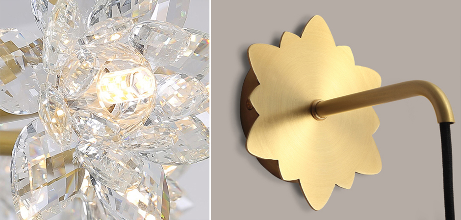 Бра Хрустальный Цветок Лотоса Lotus flower Wall Clear Glass B Бра Хрустальный Цветок Лотоса Lotus flower Wall Clear Glass B - Loft-Concept в Саратове