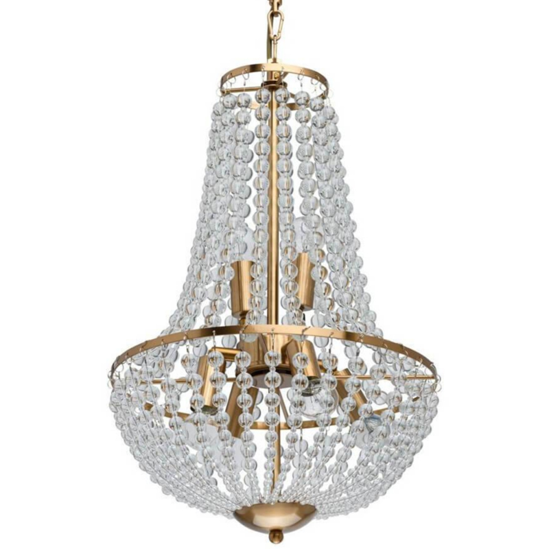 Люстра Virginia Clear Beads Chandelier Gold Золотой Прозрачное Стекло в Саратове | Loft Concept 