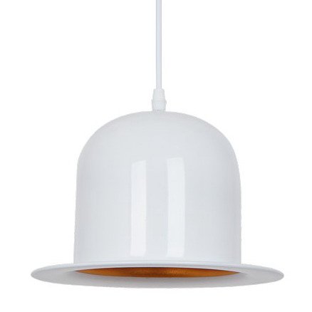 Подвесной светильник Pendant Lamp Banker Bowler Hat White II Белый в Саратове | Loft Concept 