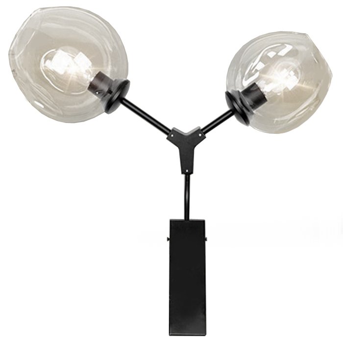 Бра Сrumpled Glas Wall Lamp Черный Золотой Бра Сrumpled Glas Wall Lamp Черный Золотой в Саратове | Loft Concept