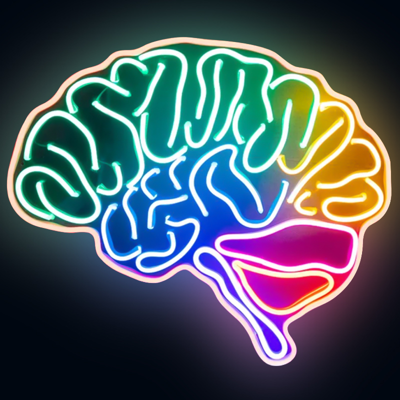 Неоновая настенная лампа Colorful Brain Neon Wall Lamp Мульти Неоновая настенная лампа Colorful Brain Neon Wall Lamp Мульти в Саратове | Loft Concept