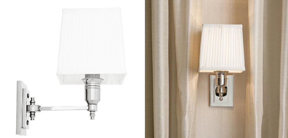 Бра Wall Lamp Lexington Single Nickel+White Бра Wall Lamp Lexington Single Nickel+White - Loft-Concept в Саратове