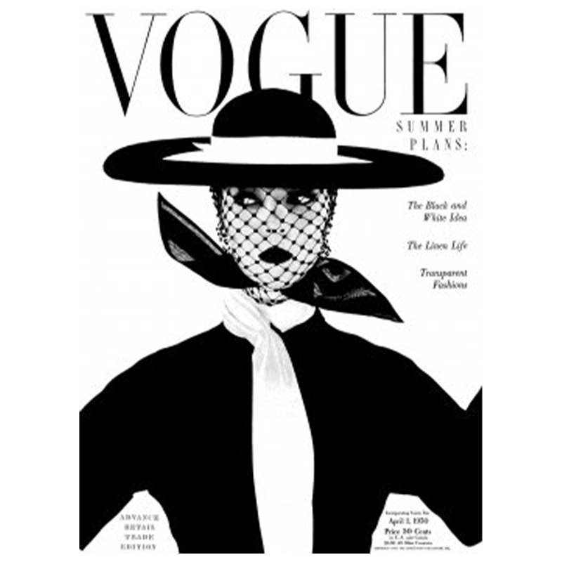 Постер Vogue Cover 1950 April Черный Белый в Саратове | Loft Concept 